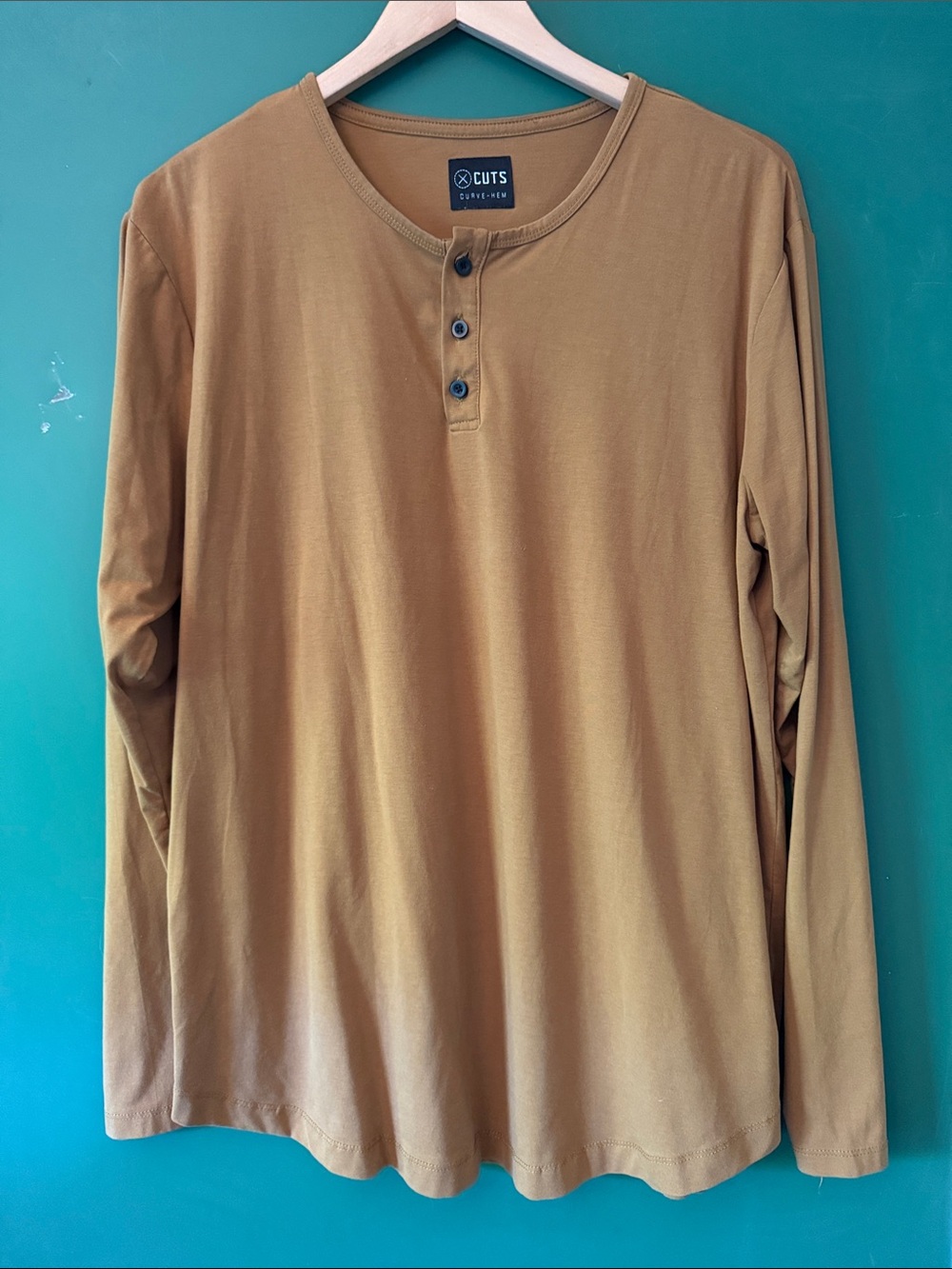 Cuts Curve Hem Camel Mens XL Pyca Pro Shirt Basic Stretch Athleisure